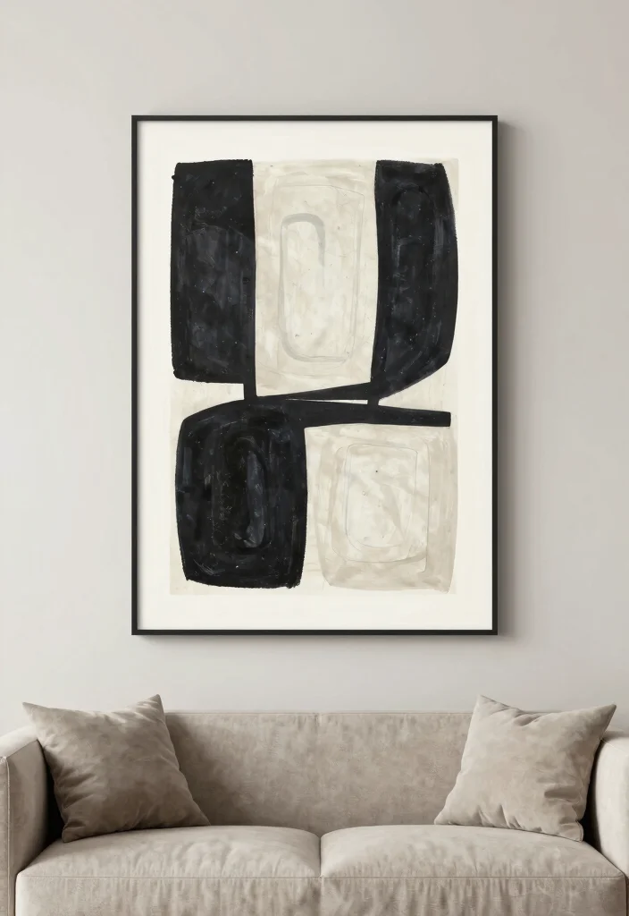 12 Small Modern Living Room Ideas That Feel Open 6. Large Scale Artwork 0