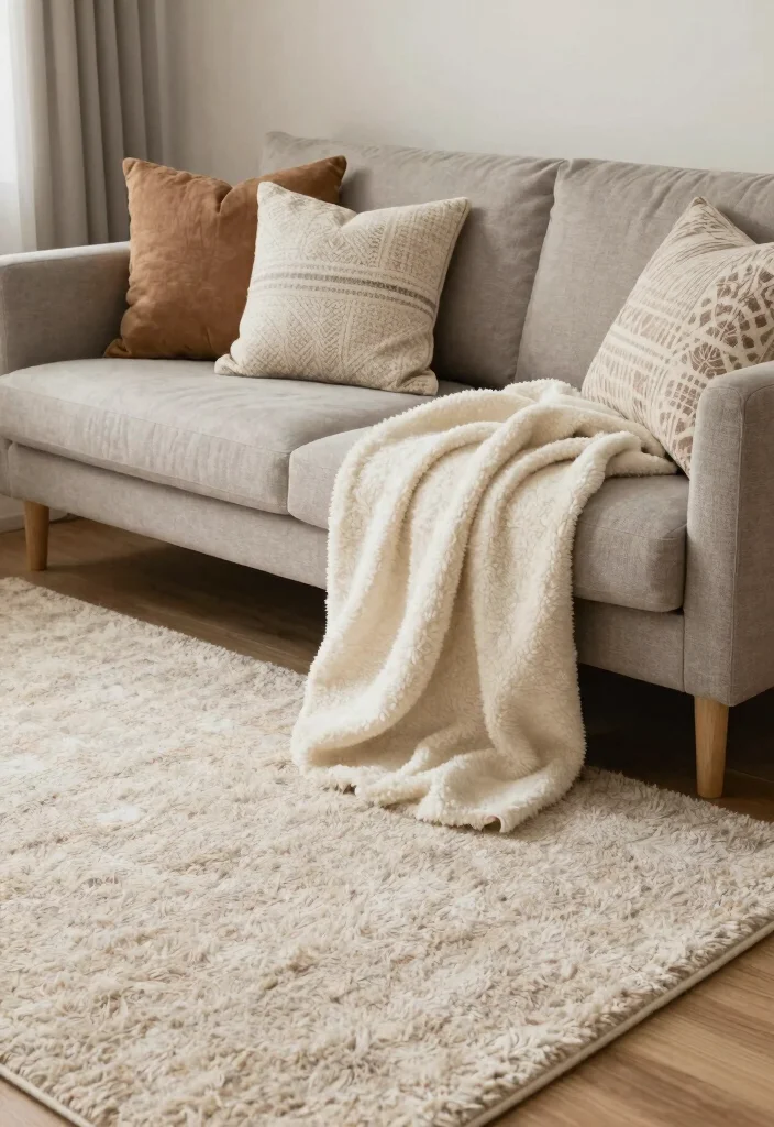 12 Small Modern Living Room Ideas That Feel Open 7. Layered Textiles 0