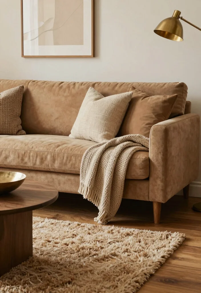 12 Tan Living Room Ideas That Feel Warm and Calm 1. Layered Textures with Tan 0