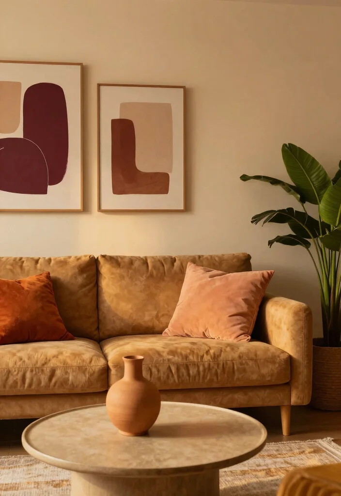 12 Tan Living Room Ideas That Feel Warm and Calm 3. Warm Color Palettes 0