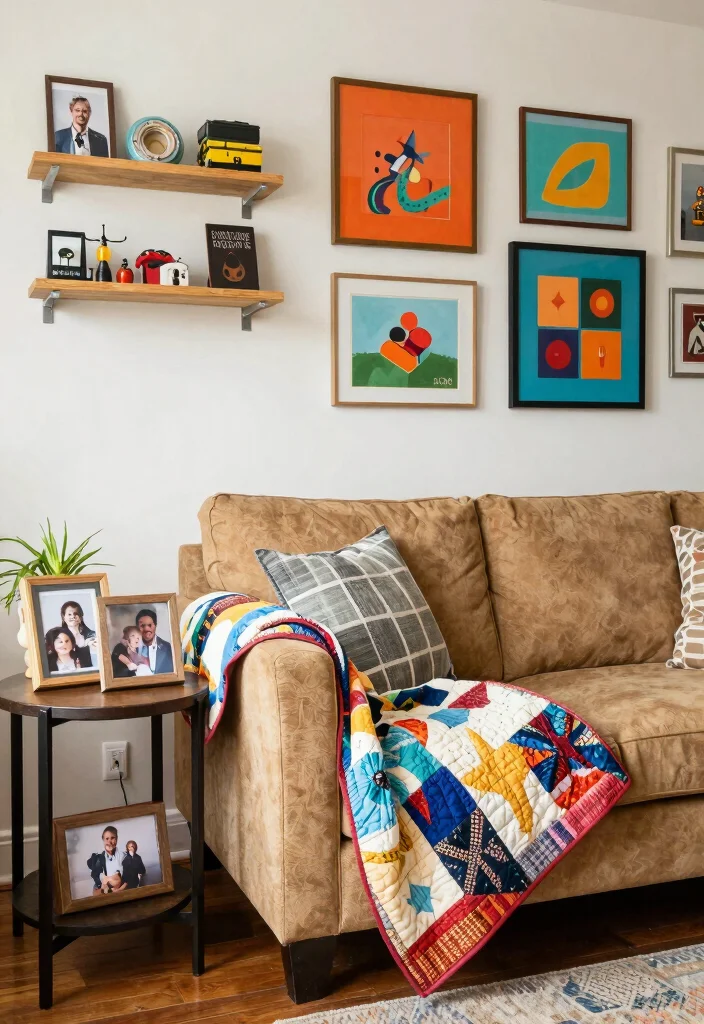 12 Tan Sofa Living Room Ideas That Style Easily 12. Personal Touches 0