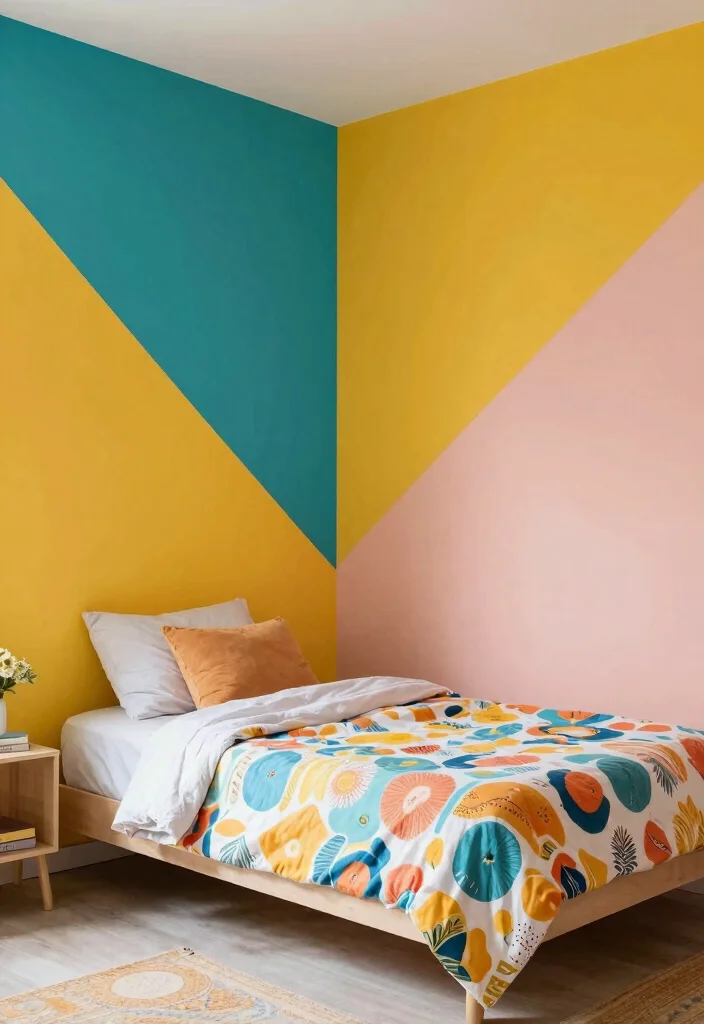 14 Bedroom Wall Ideas That Instantly Transform the Space 12. Bold Color Blocks 0