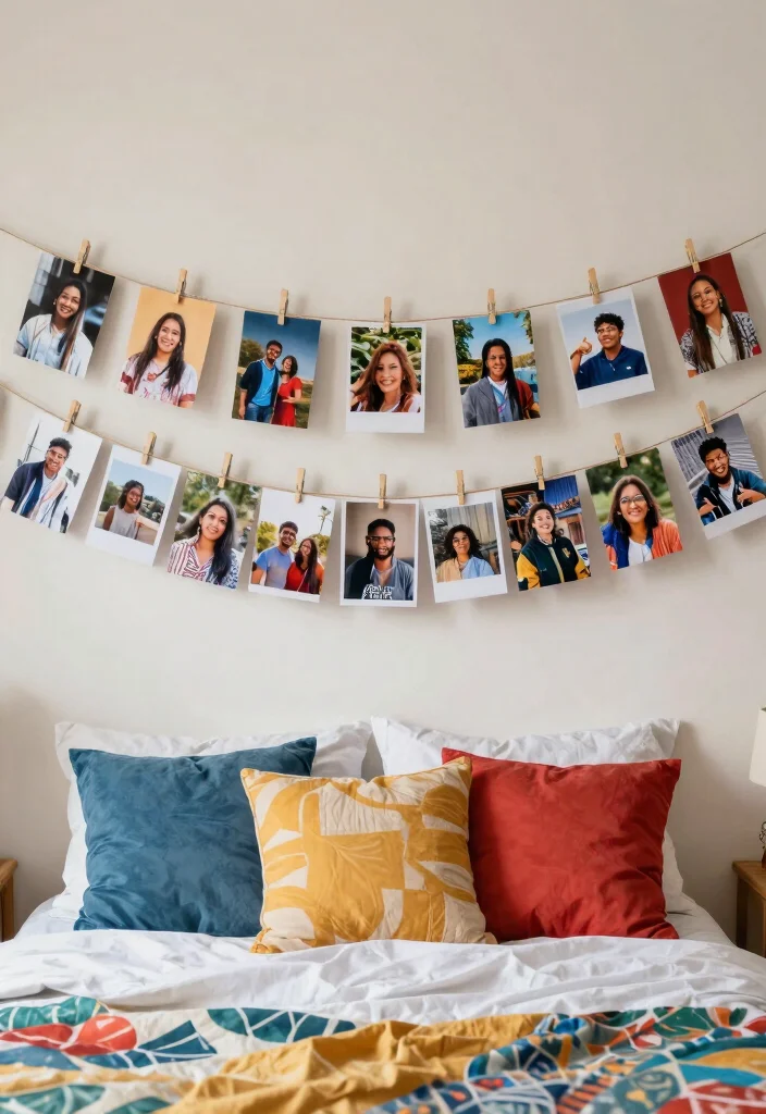 14 Bedroom Wall Ideas That Instantly Transform the Space 13. Monthly Photo Display 0