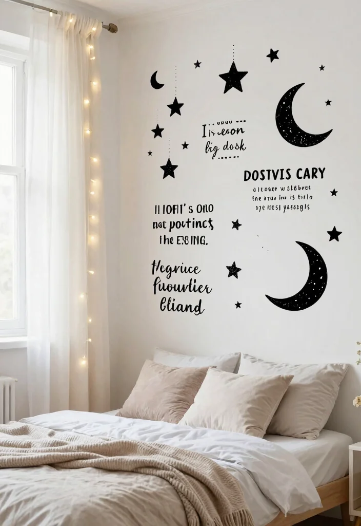 14 Bedroom Wall Ideas That Instantly Transform the Space 5. Creative Wall Decals 0