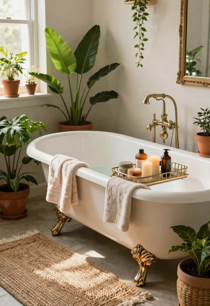 14 Bohemian Bathroom Decor Ideas Full of Color and Free Spirit 13. Statement Bathtubs 0