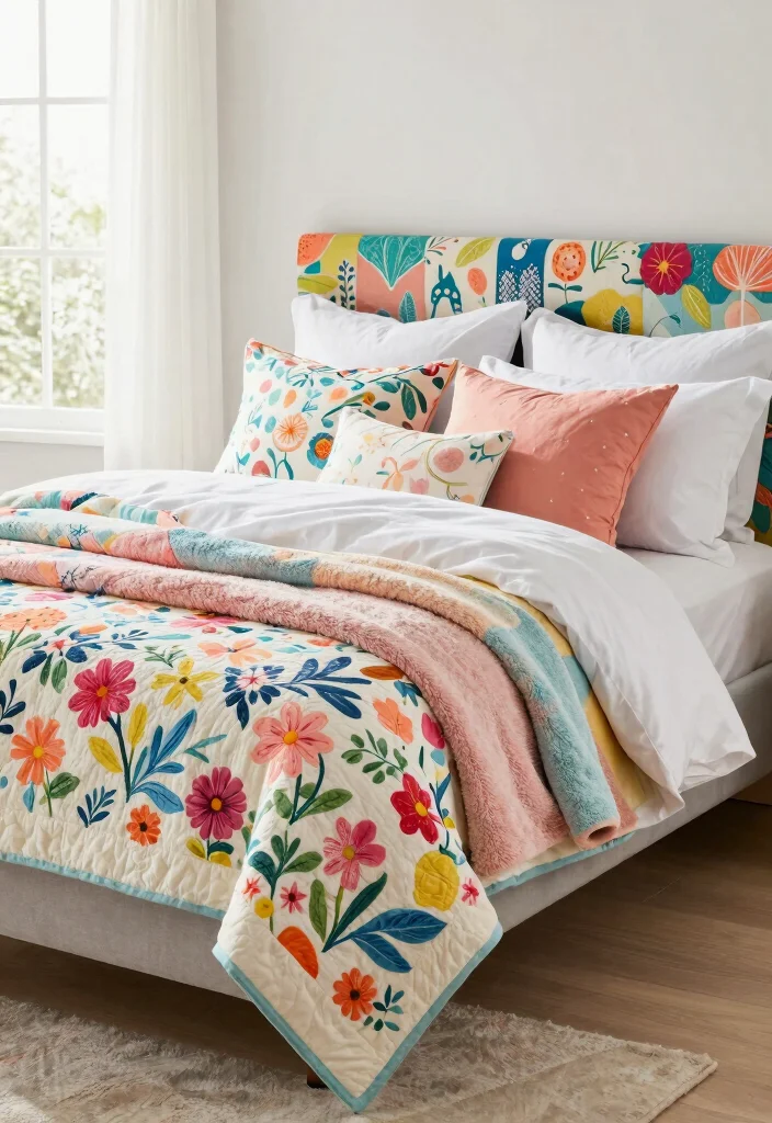 14 Colorful Bedroom Ideas That Feel Joyful Not Loud 7. Cheerful Bedding 0