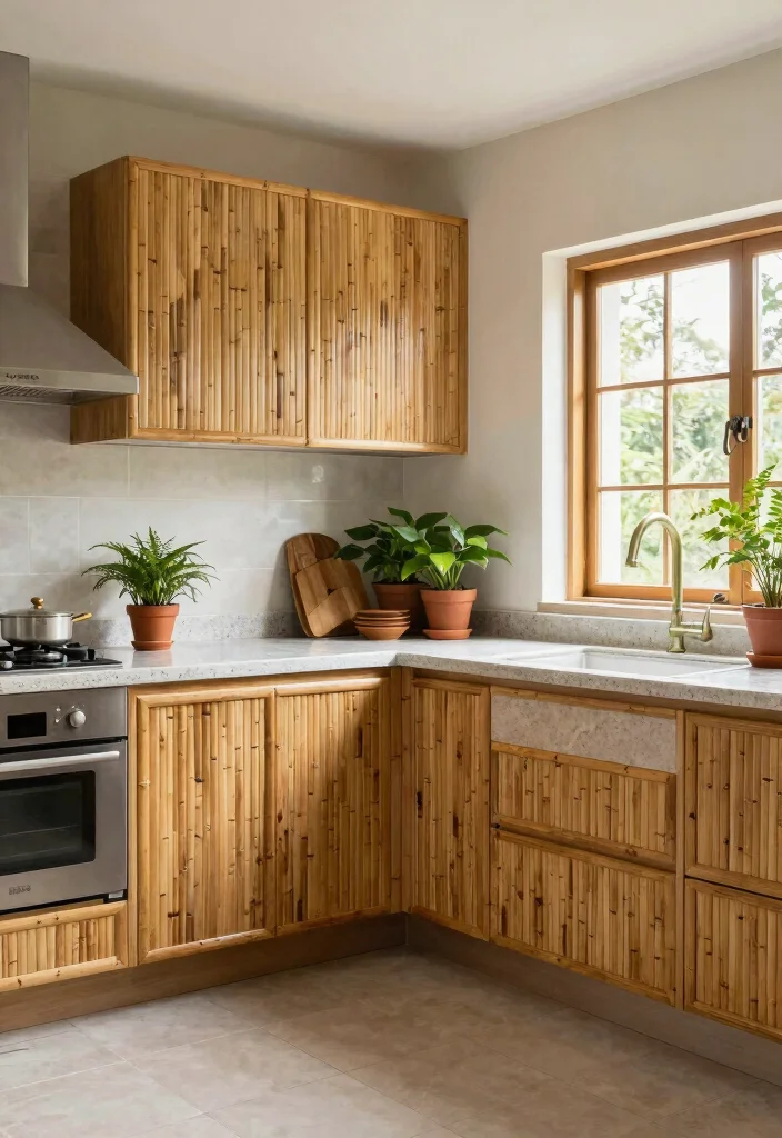 14 Kerala Style Kitchen Work Area Ideas That Feel Practical and Airy 4. Sustainable Materials 0