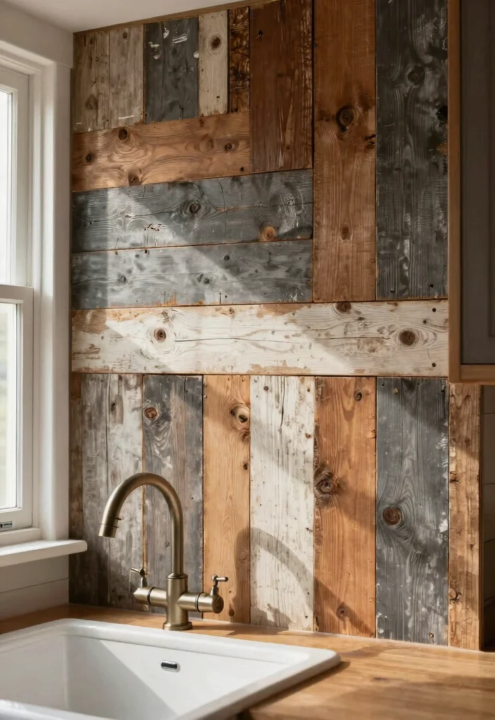 14 Kitchen Accent Wall Ideas That Add Instant Character 1. Reclaimed Wood Panel Accent Wall 0
