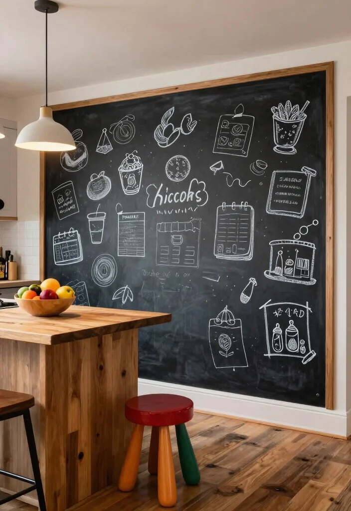 14 Kitchen Accent Wall Ideas That Add Instant Character 3. Chalkboard Wall 0