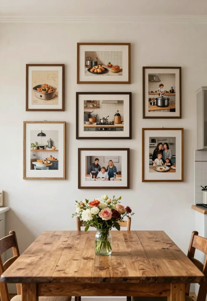 14 Kitchen Accent Wall Ideas That Add Instant Character 5. Gallery Wall of Kitchen Art 0