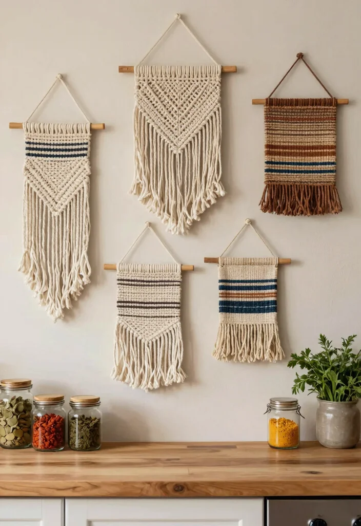 14 Kitchen Accent Wall Ideas That Add Instant Character 8. Woven Wall Hangings 0