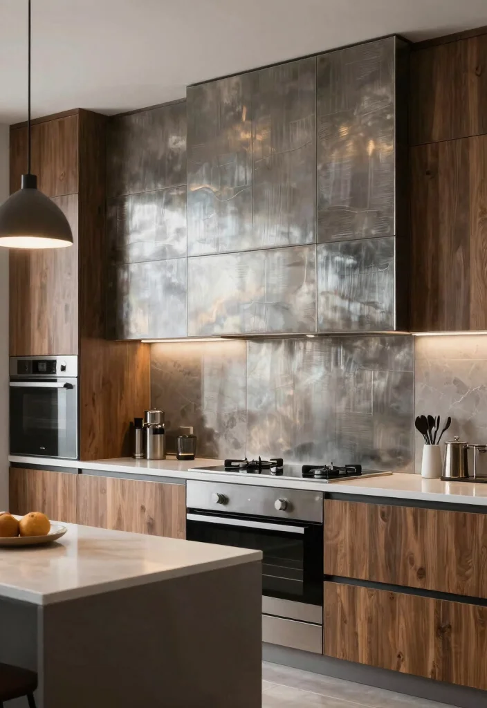 14 Kitchen Accent Wall Ideas That Add Instant Character 9. Decorative Metal Panels 0