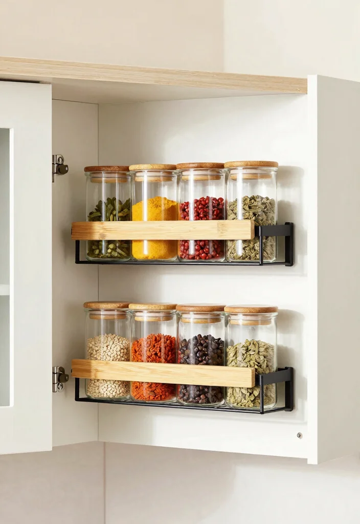 14 Kitchen Cabinet Storage Ideas That Hide the Mess 3. Magnetic Spice Racks 0