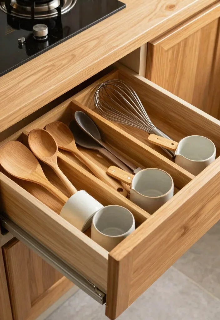 14 Kitchen Cabinet Storage Ideas That Hide the Mess 6. Drawer Organizers for Utensils 0