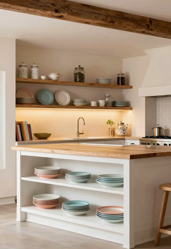 14 Kitchen Ideas with an Island for Better Flow 4. Open Shelving Islands 0