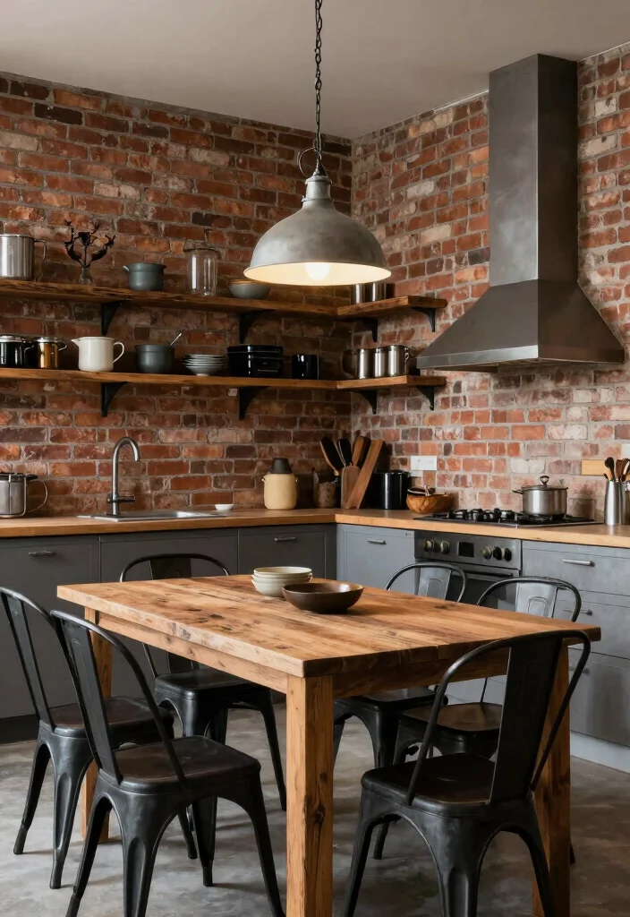 14 Kitchen and Dining Room Layout Ideas That Flow Naturally 7. Industrial Chic Combo 0