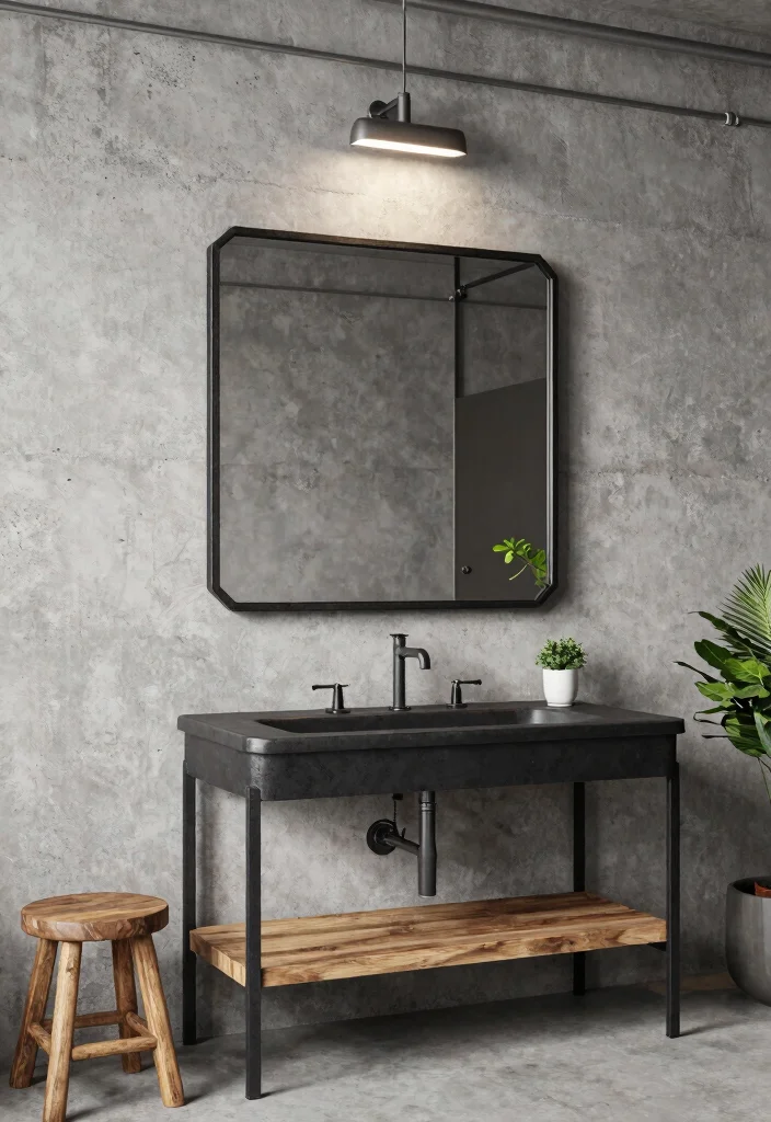 14 Large Bathroom Mirror Ideas That Make a Big Impact 4. Industrial Style Mirrors 0