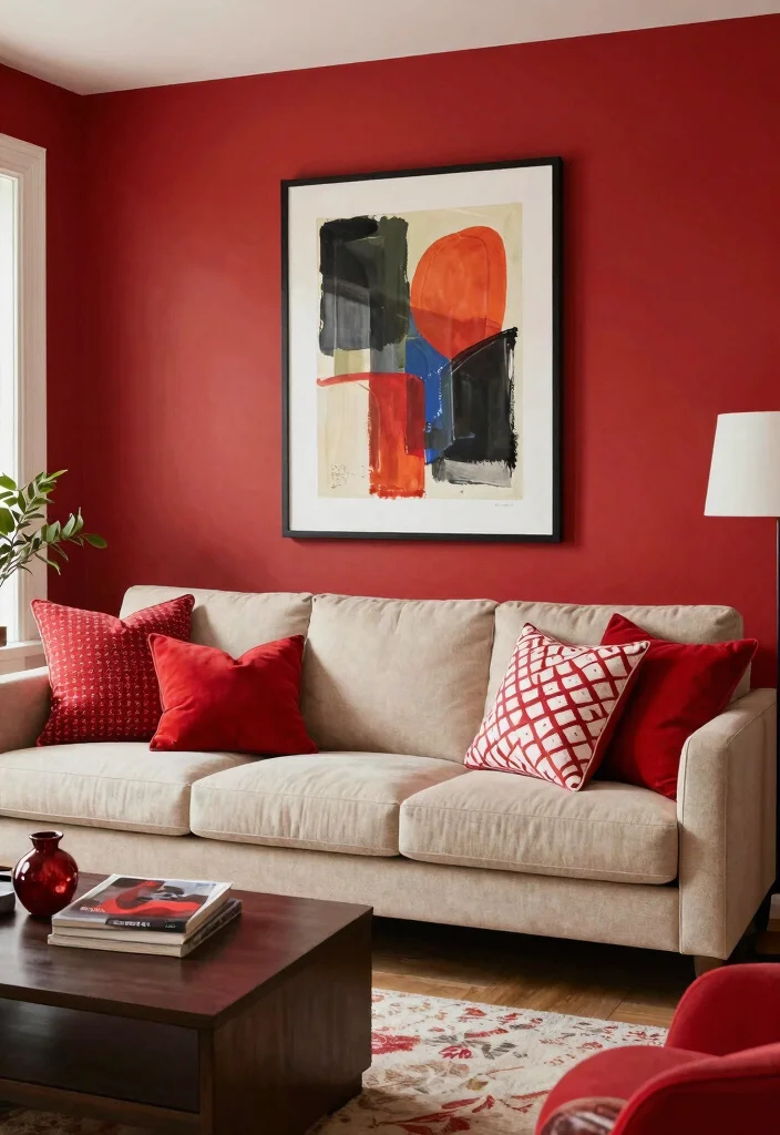 14 Living Room Color Ideas That Change the Mood 13. Energetic Red 0