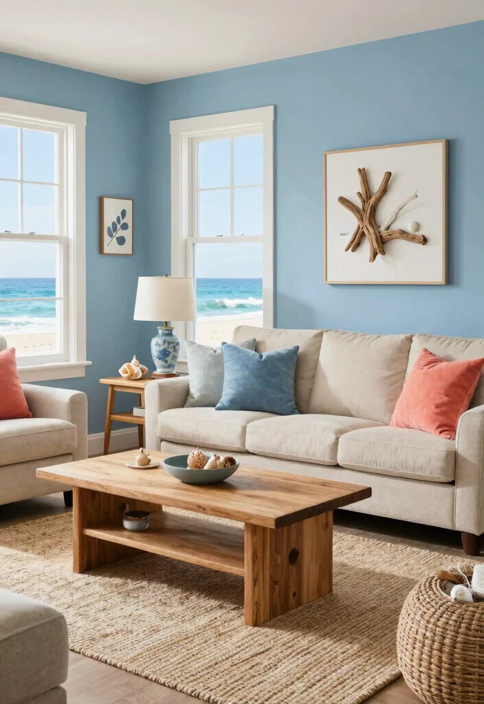 14 Living Room Color Ideas That Change the Mood 3. Refreshing Ocean Blue 0