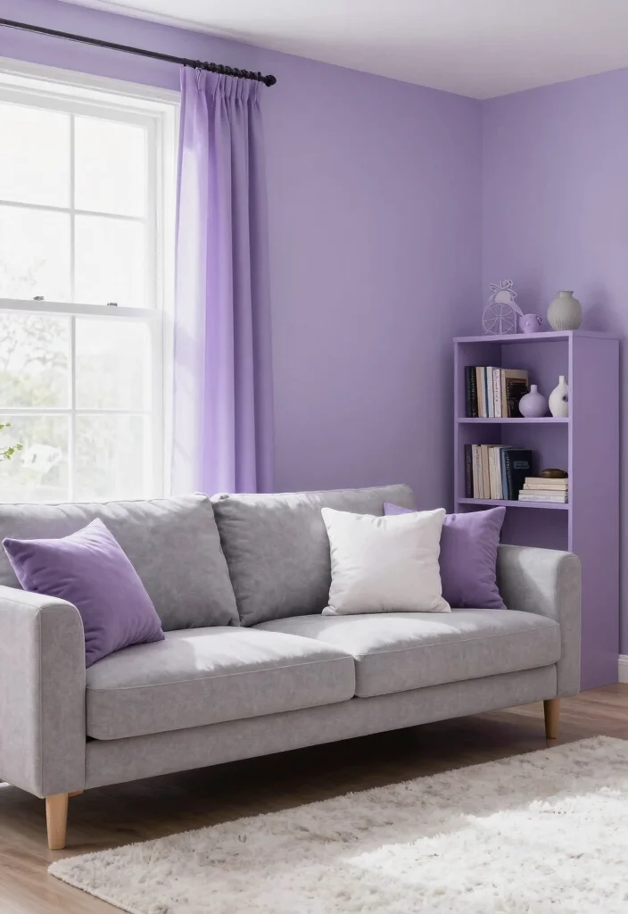 14 Living Room Color Ideas That Change the Mood 6. Tranquil Lavender 0