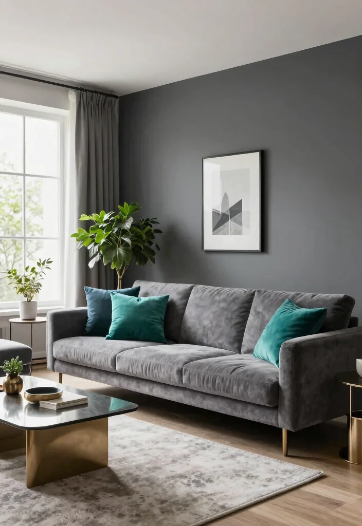 14 Living Room Color Ideas That Change the Mood 9. Chic Charcoal Grey 0