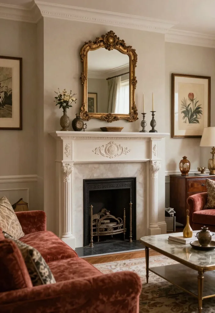 14 Living Room Fireplace Ideas That Anchor the Space 13. Vintage Inspired Fireplaces 0
