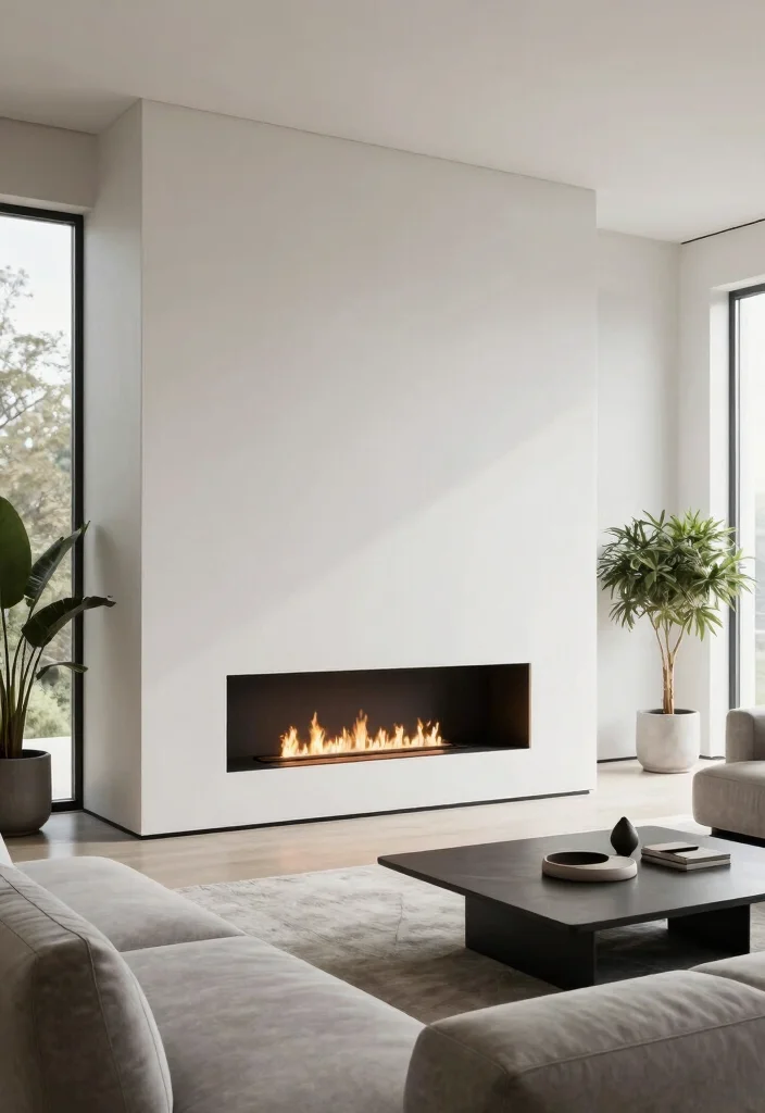 14 Living Room Fireplace Ideas That Anchor the Space 3. Minimalist Linear Fireplaces 0
