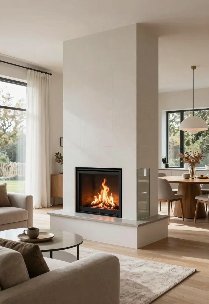 14 Living Room Fireplace Ideas That Anchor the Space 6. Two Sided Fireplaces 0