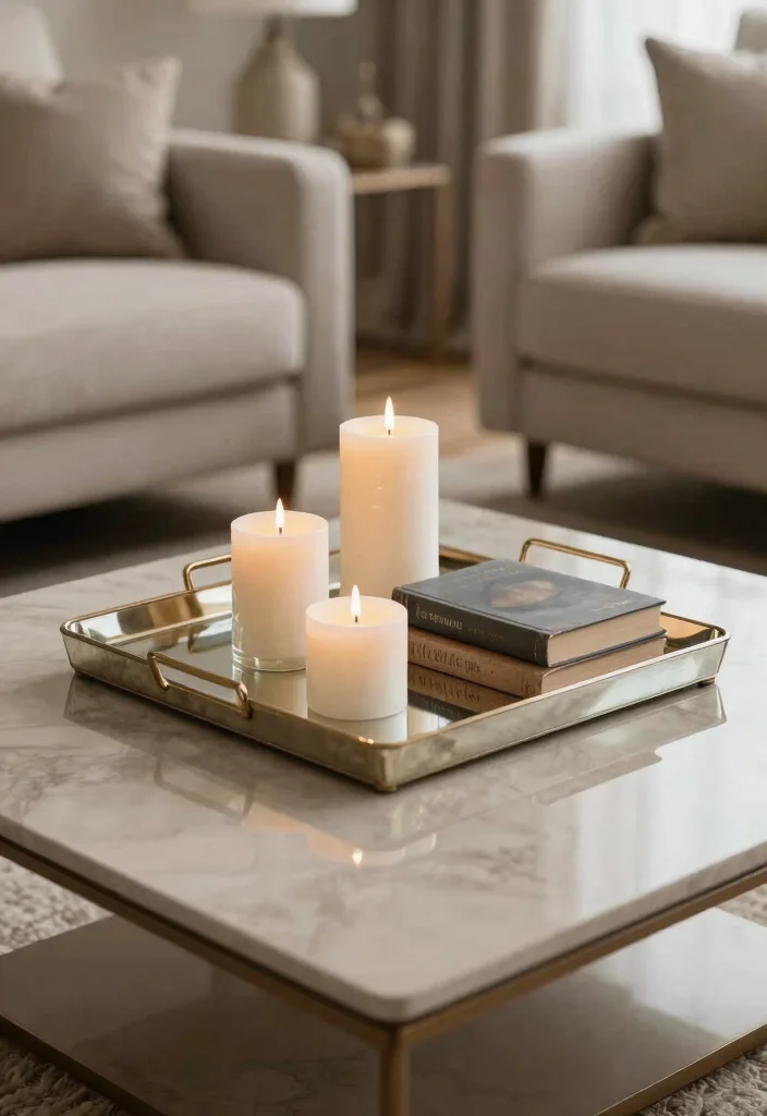 14 Living Room Mirror Ideas That Make Spaces Feel Bigger 11. Reflective Decorative Trays 0