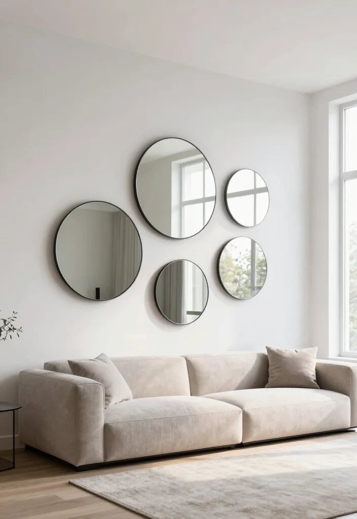 14 Living Room Mirror Ideas That Make Spaces Feel Bigger 4. Floating Mirrors 0