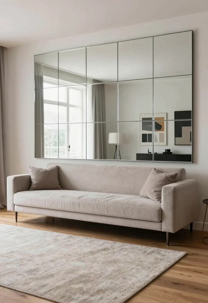 14 Living Room Mirror Ideas That Make Spaces Feel Bigger 5. Mirrored Accent Walls 0