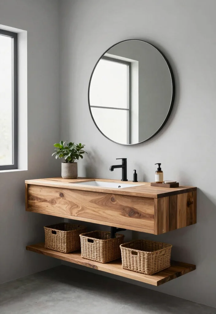 14 Modern Bathroom Vanity Ideas with Sleek Storage 1. Eco Friendly Floating Vanity 0