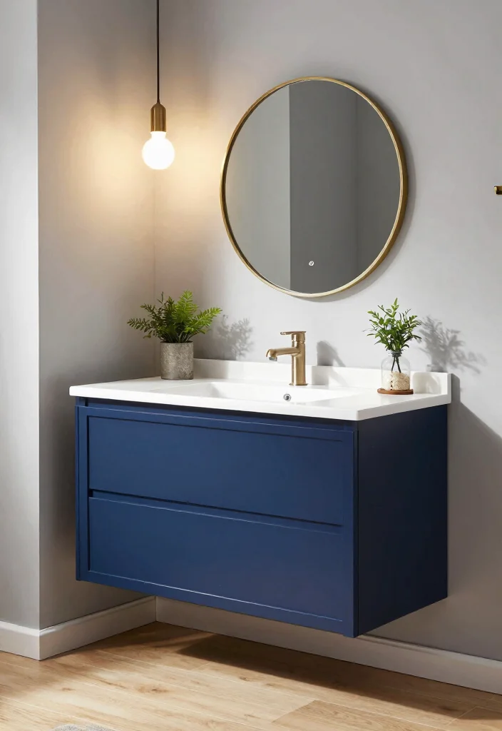 14 Modern Bathroom Vanity Ideas with Sleek Storage 4. Bold Statement Colors 0