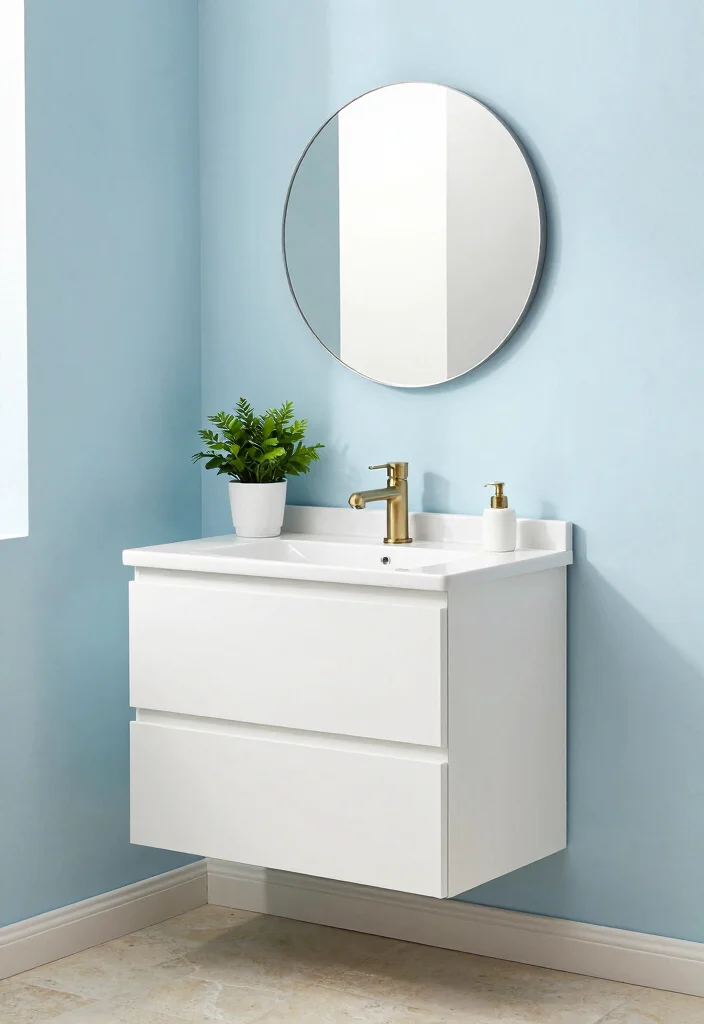 14 Modern Bathroom Vanity Ideas with Sleek Storage 9. Space Saving Corner Vanities 0