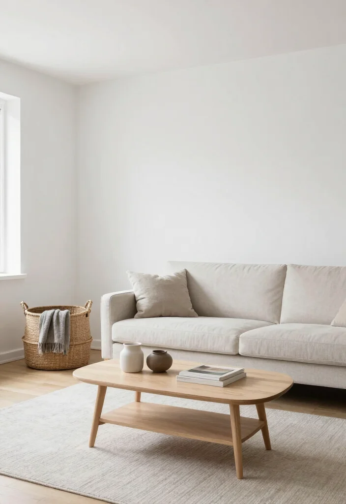 14 Modern Farmhouse Living Room Ideas with Cozy Balance 11. Minimalist Clutter Free Design 0