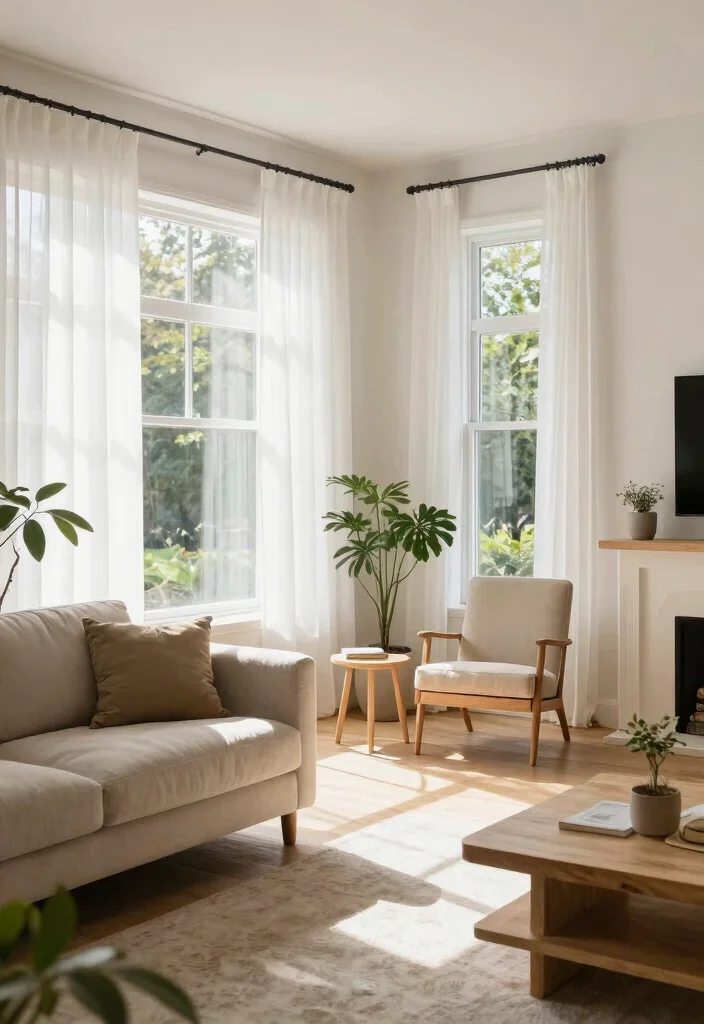 14 Modern Farmhouse Living Room Ideas with Cozy Balance 6. Natural Lighting 0