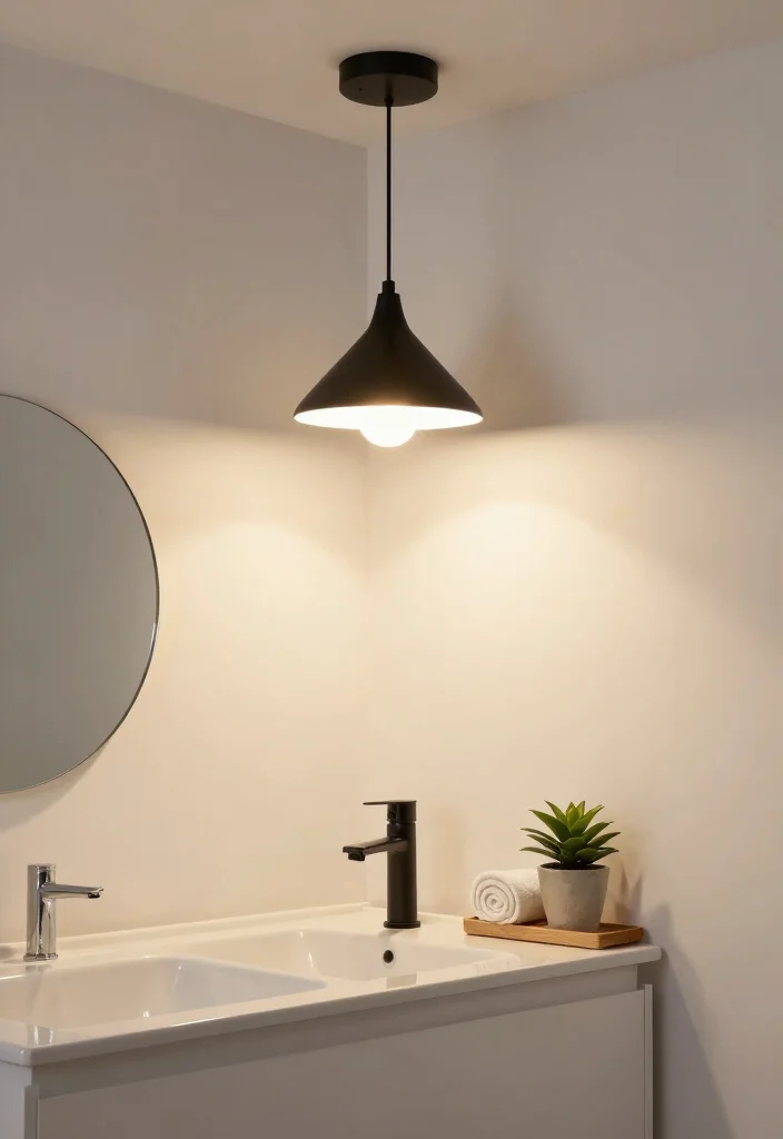 14 Modern Half Bathroom Ideas That Impress Guests 3. Playful Lighting Fixtures 0