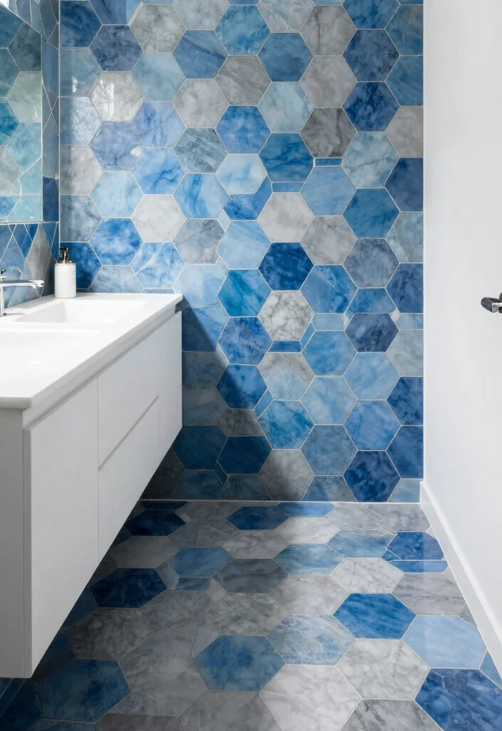 14 Modern Half Bathroom Ideas That Impress Guests 8. Innovative Tile Designs 0