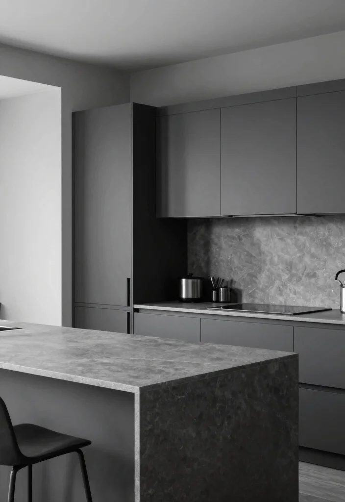 14 Moody Kitchen Ideas with Dark Tones and Cozy Depth 7. Moody Monochromes 0