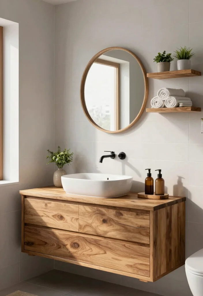 14 Nature Bathroom Ideas Inspired by Earth and Stone 2. Wooden Accents 0
