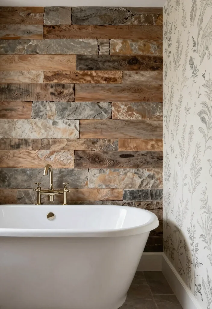 14 Nature Bathroom Ideas Inspired by Earth and Stone 6. Textured Walls 0