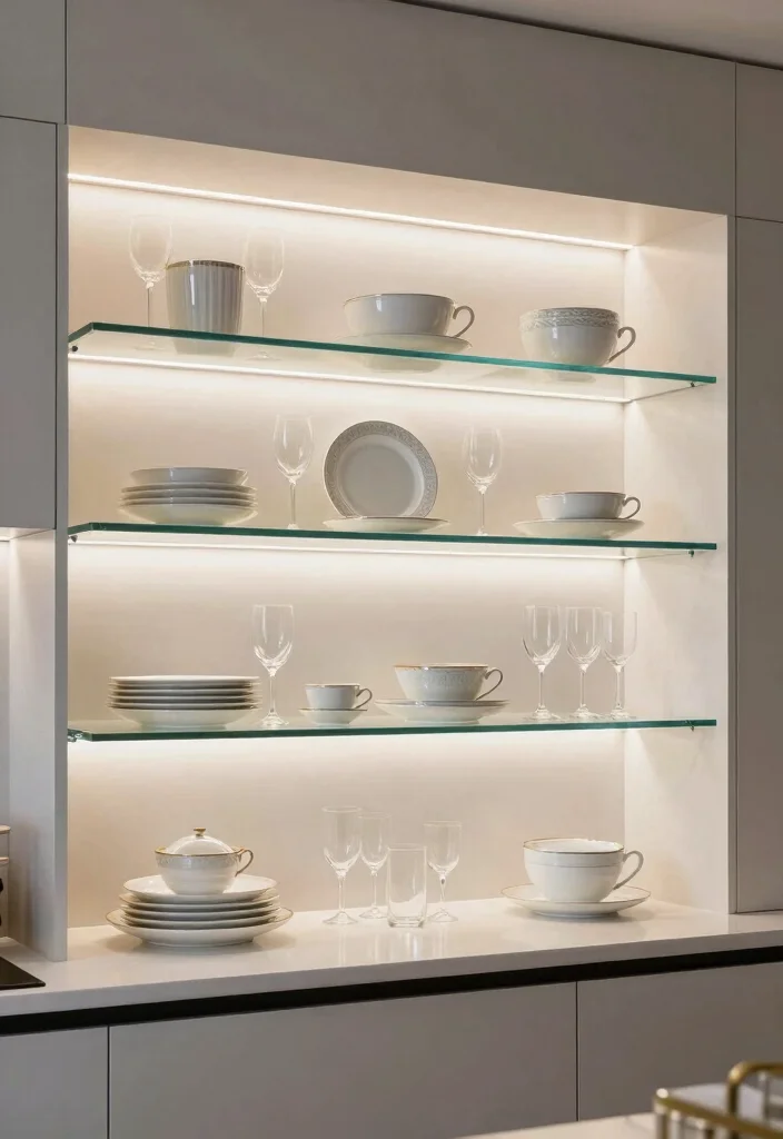14 Open Shelving Kitchen Ideas That Look Styled Not Messy 13. Minimalistic Glass Enclosures 0