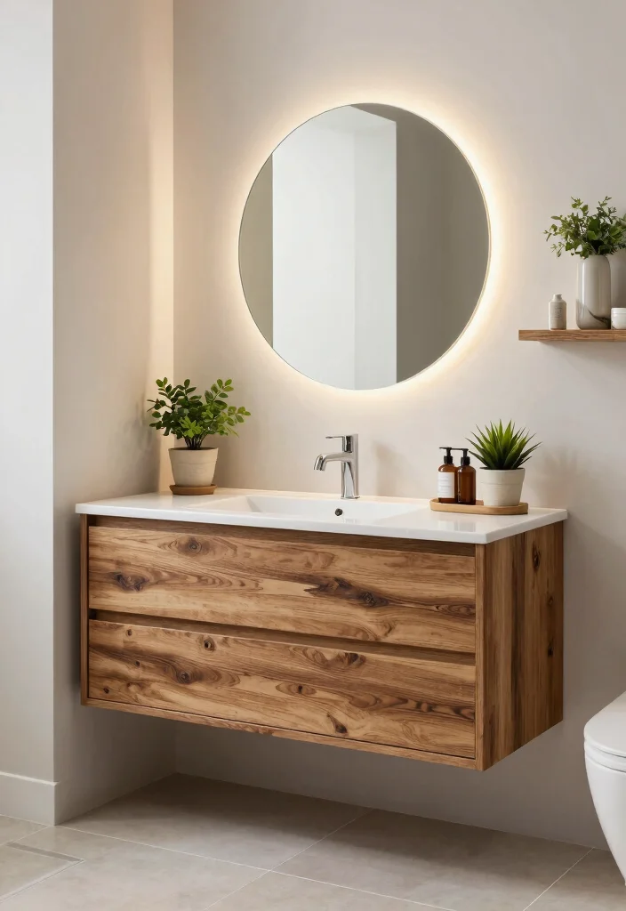 14 Small Modern Bathroom Ideas That Feel Clean and High End 1. Floating Vanities for a Spacious Look 0
