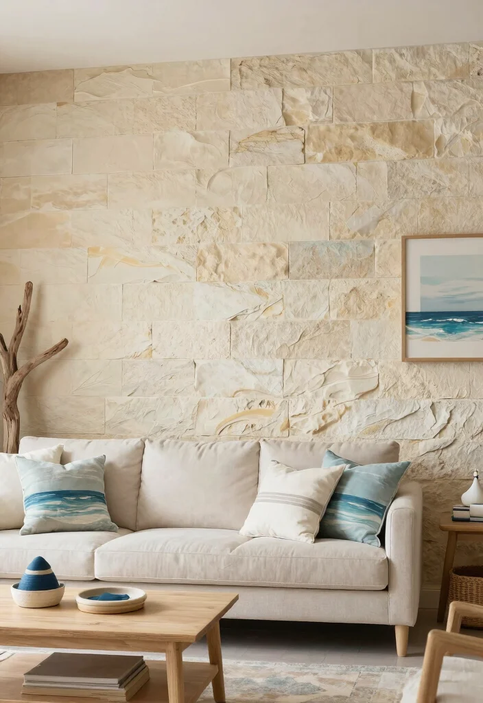 14 Stone TV Wall Living Room Ideas That Feel Luxe 9. Coastal Stone Wall Inspiration 0