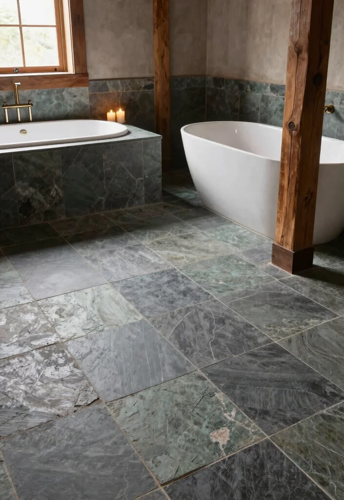 15 Bathroom Tile Floor Ideas That Change the Entire Look 10. Slate Tiles 0