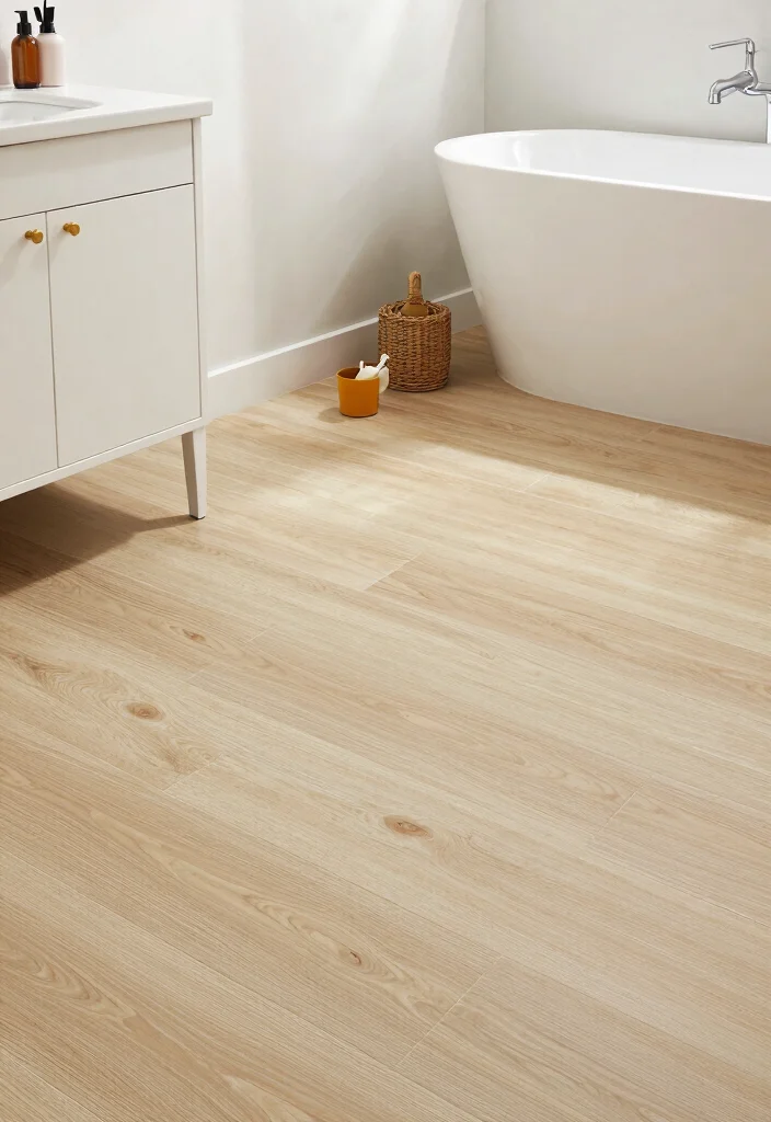 15 Bathroom Tile Floor Ideas That Change the Entire Look 12. Eco Friendly Vinyl Tiles 0