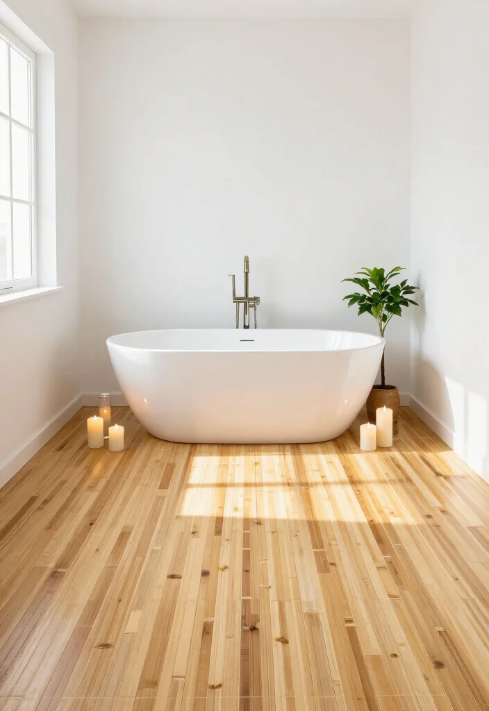 15 Bathroom Tile Floor Ideas That Change the Entire Look 2. Bamboo Tiles 0