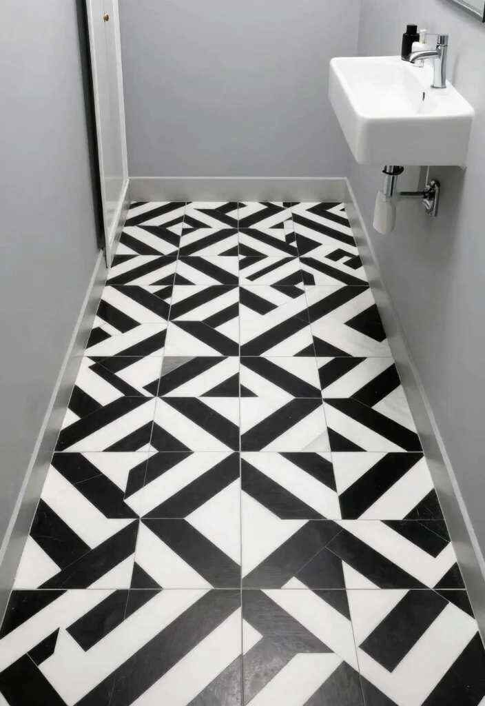 15 Bathroom Tile Floor Ideas That Change the Entire Look 5. Geometric Patterns 0