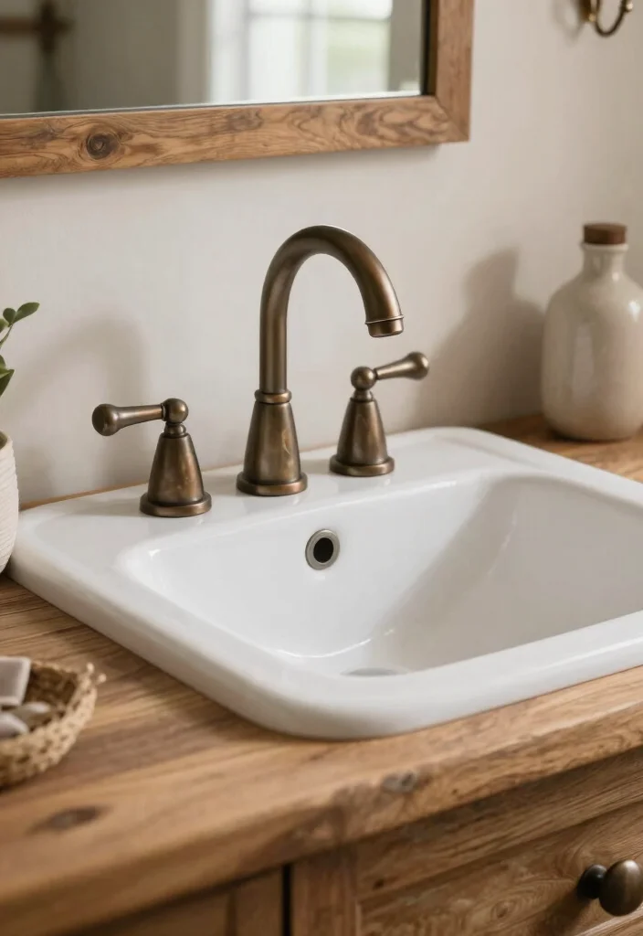 15 Farmhouse Bathroom Decor Ideas with Cozy Rustic Charm 14. Rustic Faucet Fixtures 0