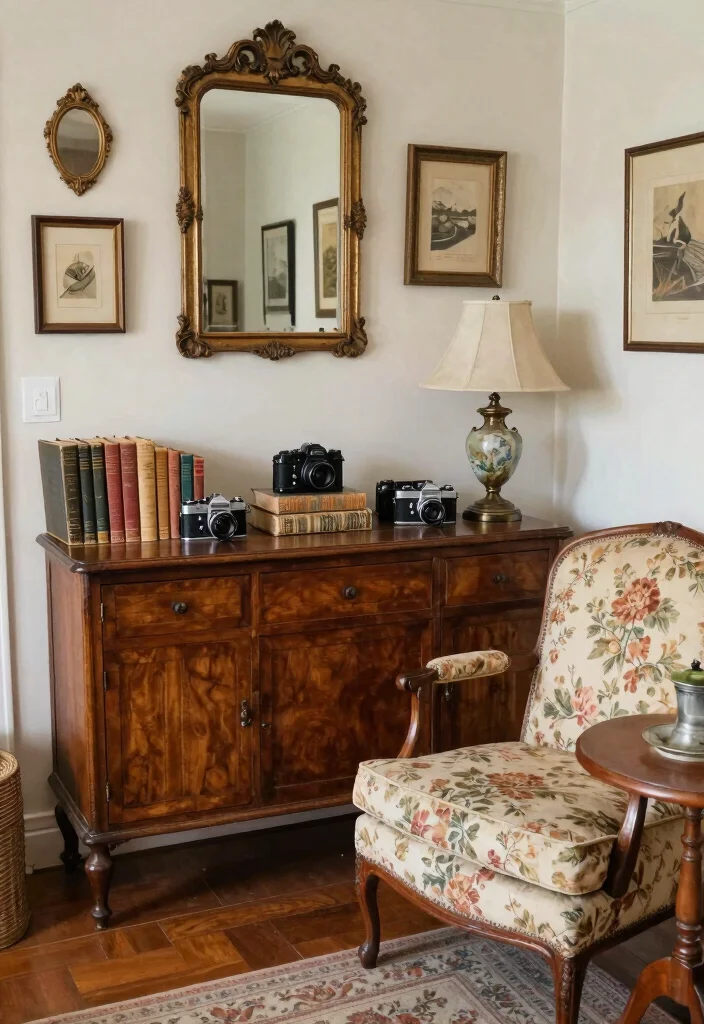 15 Living Room Makeover Ideas That Transform the Space 7. Vintage Decor Pieces 0